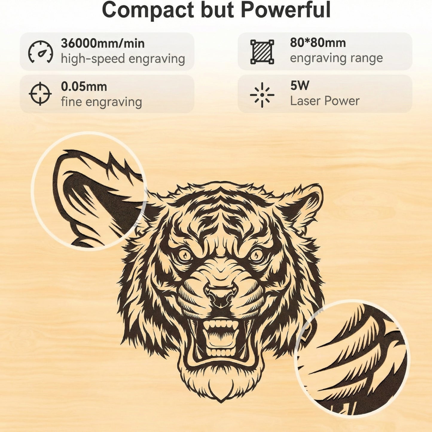 Portable Laser Engraver – High-Precision Mini Laser Engraving Machine for Wood, Acrylic, Leather, and DIY Crafts