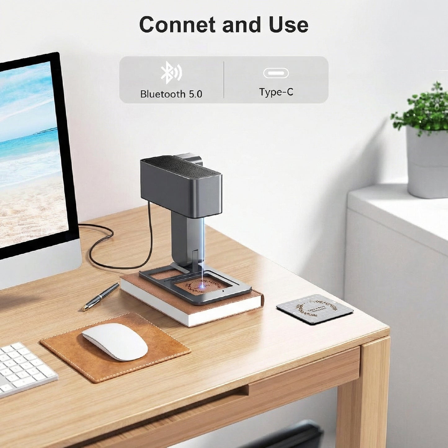 Portable Laser Engraver – High-Precision Mini Laser Engraving Machine for Wood, Acrylic, Leather, and DIY Crafts