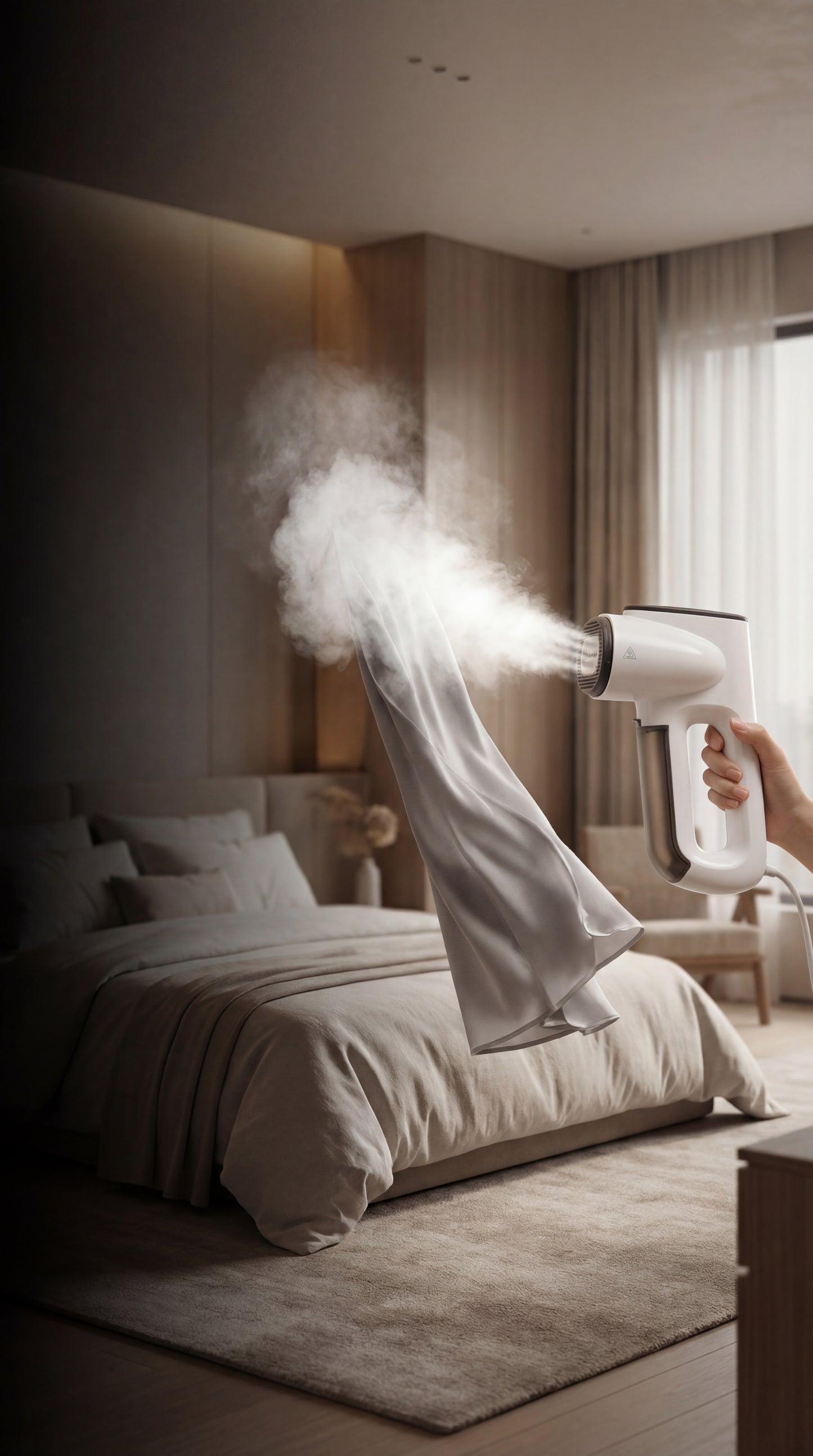 Portable Garment Steamer – Fast & Powerful Fabric Steamer for Wrinkle Removal, Clothes Refreshing, and Home Use